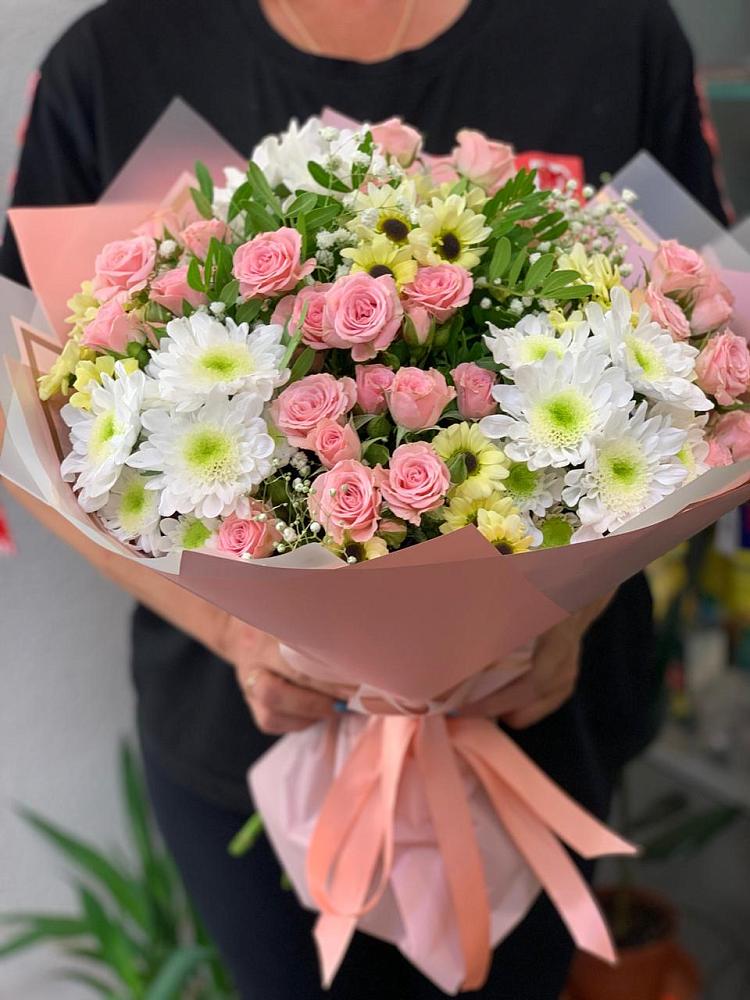 Букет цветов из: Розы и Хризантемы в Пластуновской