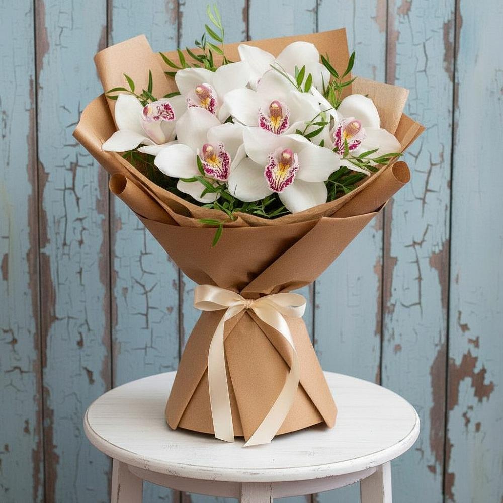Букет цветов из: Орхидеи и Розы в Пластуновской