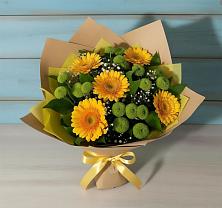 Букет цветов из:  Герберы и Хризантемы в Пластуновской