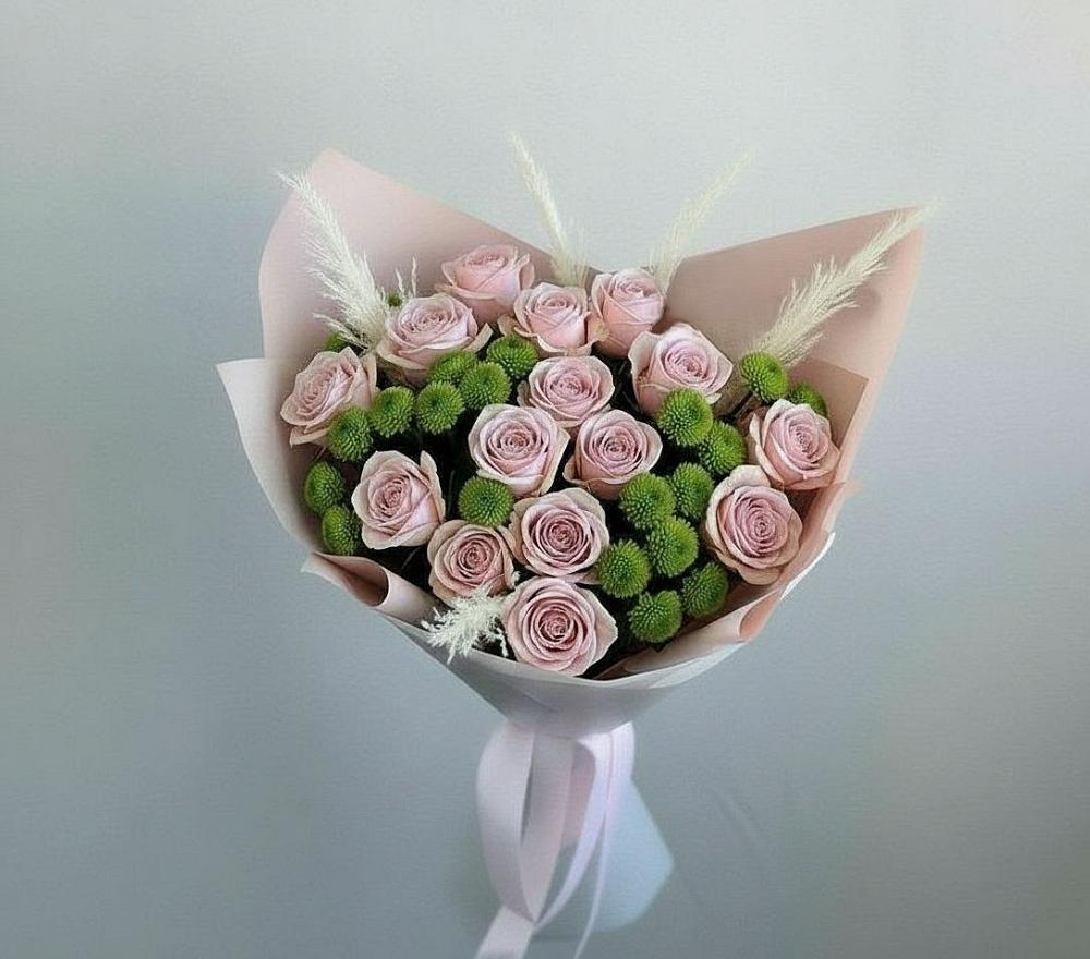 Букет цветов из: Розы и Хризантемы в Пластуновской