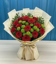 Букет цветов из:  Розы и Хризантемы в Пластуновской