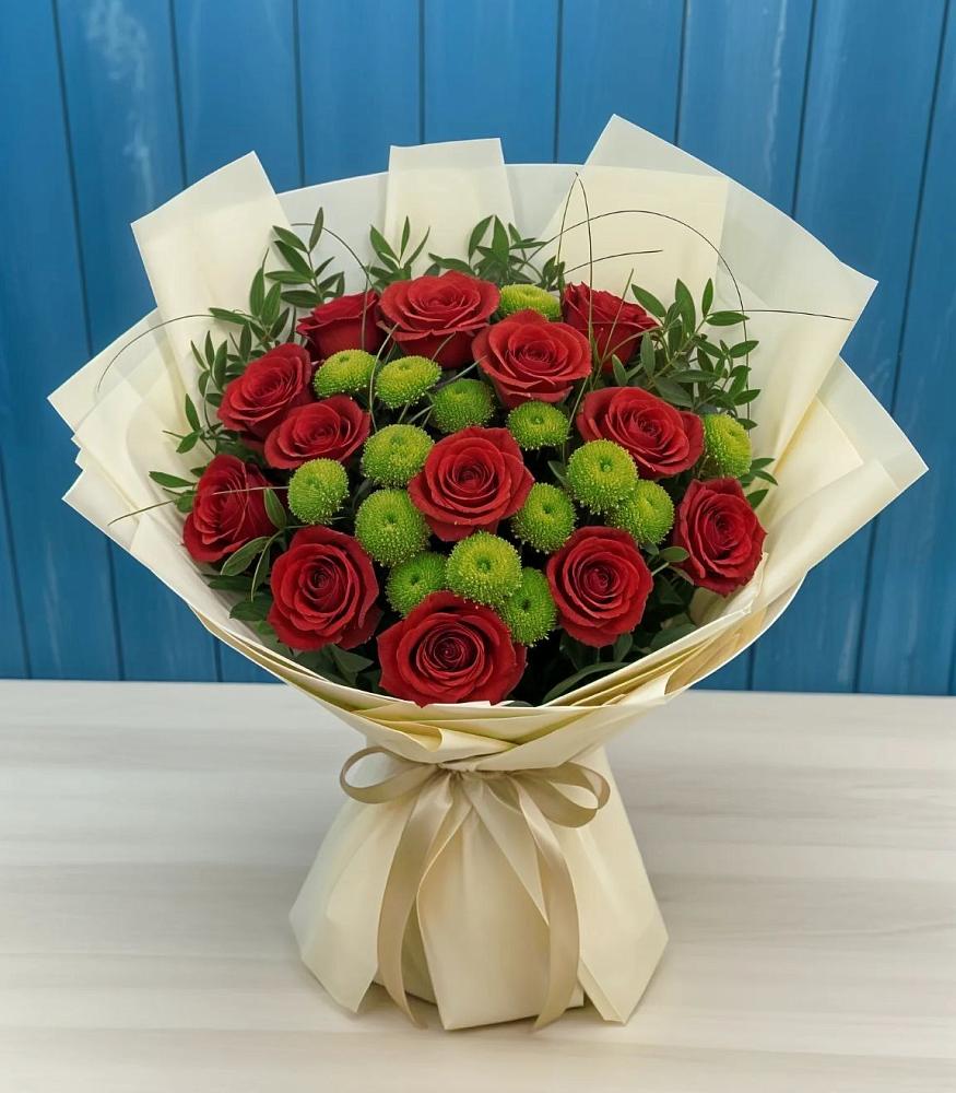 Букет цветов из: Розы и Хризантемы в Пластуновской