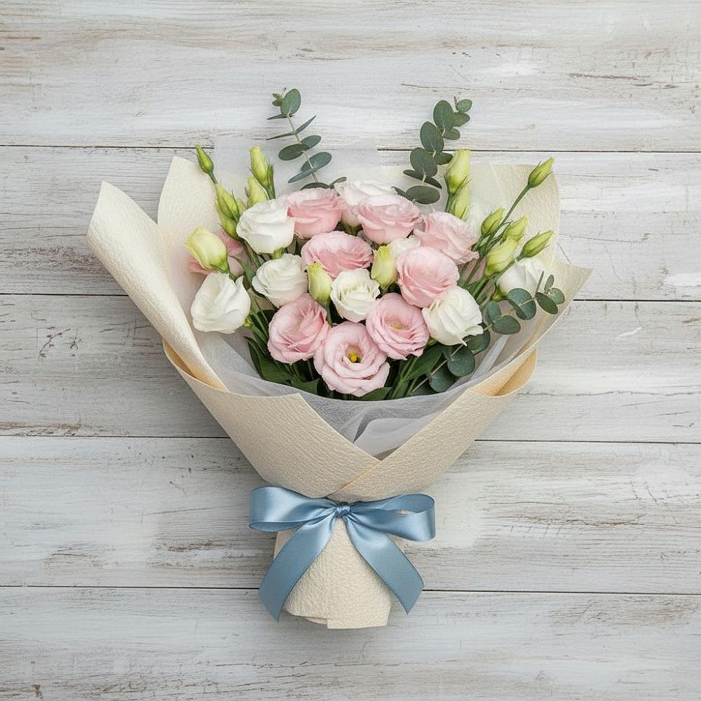 Букет цветов из: Лизиантусы в Пластуновской